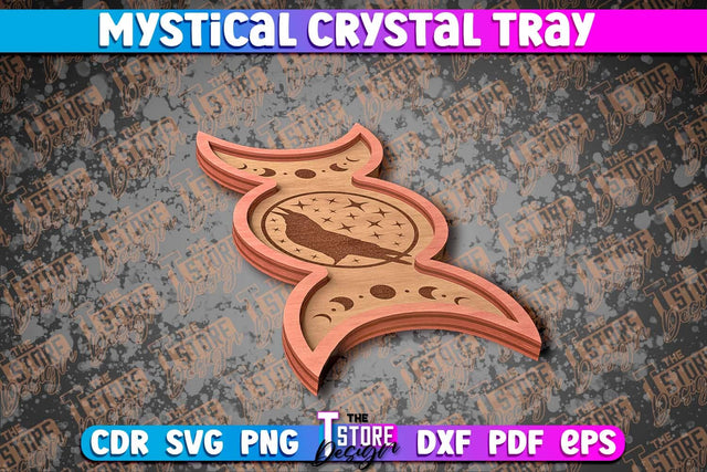 Mystical Crystal Tray Laser Cut | Laser Cut SVG Design | CNC Files v.2 SVG The T Store Design 