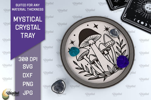 Mystical Crystal Tray Laser Cut. Magic Design SVG SVG Evgenyia Guschina 