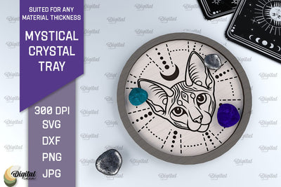 Mystical Crystal Tray Laser Cut. Magic Design SVG SVG Evgenyia Guschina 