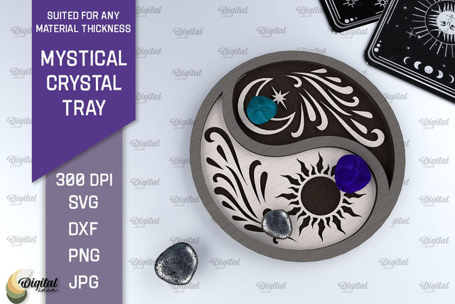 Mystical Crystal Tray Laser Cut. Magic Design SVG SVG Evgenyia Guschina 