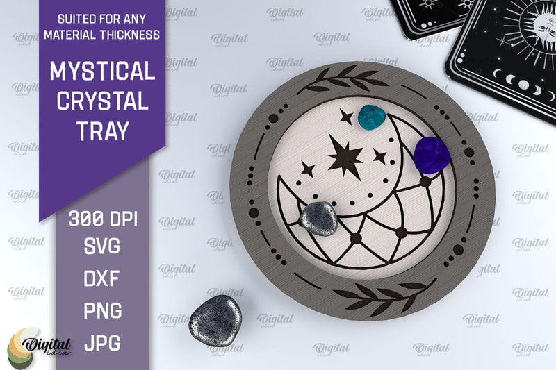 Mystical Crystal Tray Laser Cut. Magic Design SVG SVG Evgenyia Guschina 
