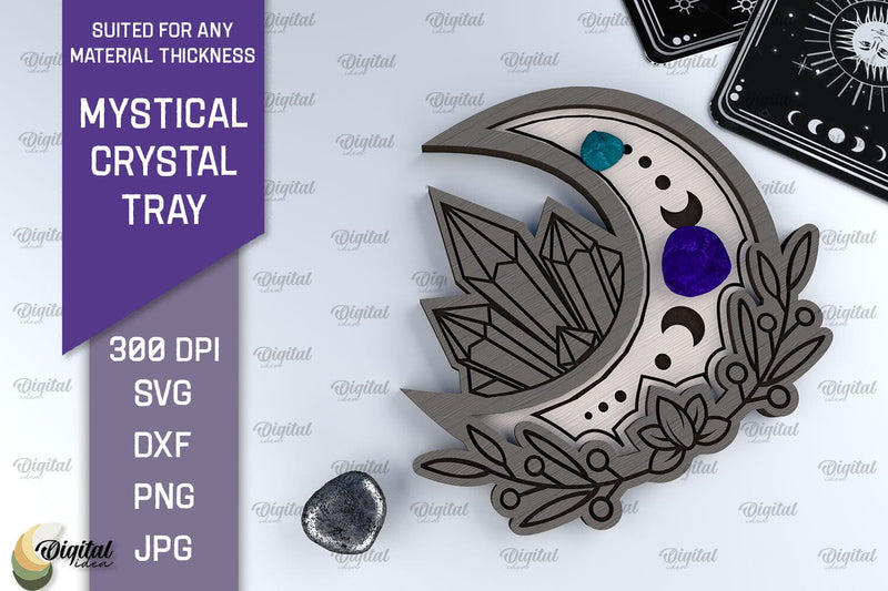 Mystical Crystal Tray Laser Cut. Magic Design SVG SVG Evgenyia Guschina 