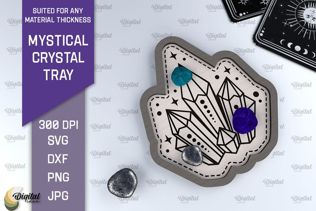 Mystical Crystal Tray Laser Cut. Magic Design SVG SVG Evgenyia Guschina 