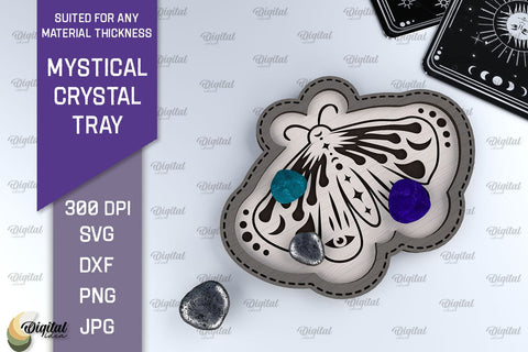 Mystical Crystal Tray Laser Cut. Magic Design SVG SVG Evgenyia Guschina 