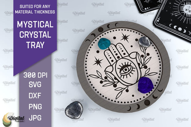 Mystical Crystal Tray Laser Cut. Magic Design SVG SVG Evgenyia Guschina 