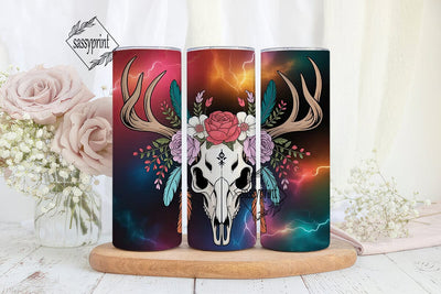 Mystical Deer Skull 20oz Tumbler Wrap Sublimation sassyprint 