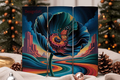 Mystical Desert Bloom 20oz Tumbler Wrap Sublimation DesignSVG 