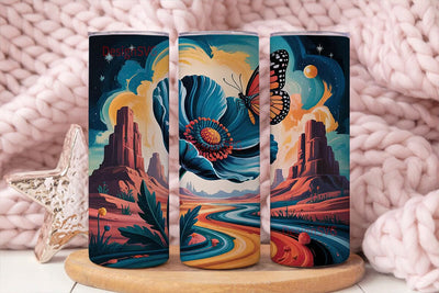 Mystical Desert Bloom 20oz Tumbler Wrap Sublimation DesignSVG 