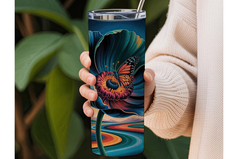 Mystical Desert Bloom 20oz Tumbler Wrap Sublimation DesignSVG 