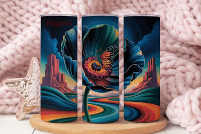 Mystical Desert Bloom 20oz Tumbler Wrap Sublimation DesignSVG 