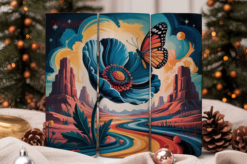 Mystical Desert Bloom 20oz Tumbler Wrap Sublimation DesignSVG 