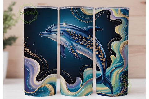 Mystical Dolphin 20oz Tumbler Wrap Sublimation PixelChick 