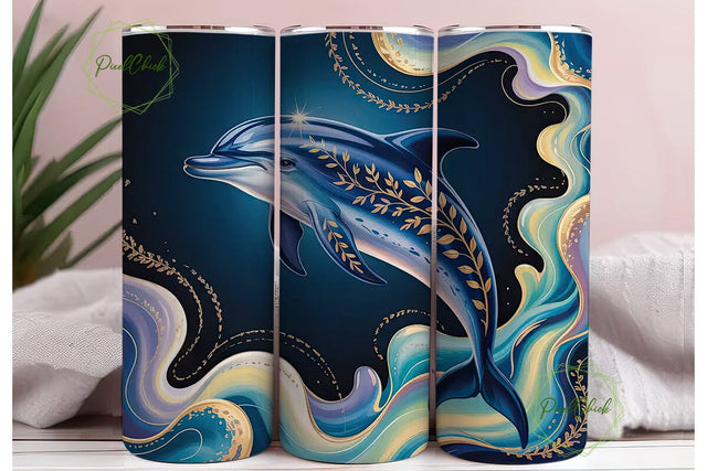 Mystical Dolphin 20oz Tumbler Wrap Sublimation PixelChick 