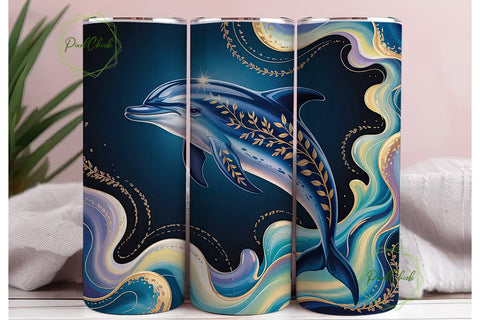 Mystical Dolphin 20oz Tumbler Wrap Sublimation PixelChick 