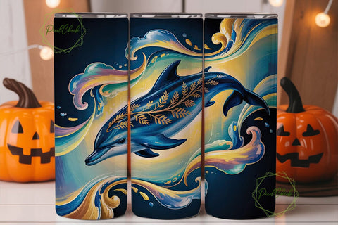 Mystical Dolphin 20oz Tumbler Wrap Sublimation PixelChick 