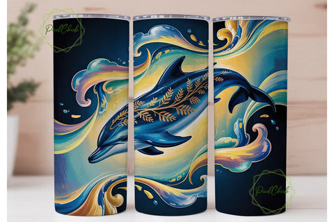 Mystical Dolphin 20oz Tumbler Wrap Sublimation PixelChick 