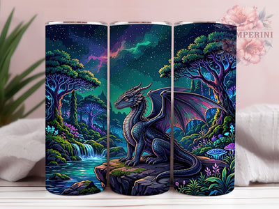 Mystical Dragon 20oz Tumbler, Dragon Motif, Mystical Theme, Fantasy Style, Celestial Design, Whimsical Charm, 20oz Wrap, Sublimation Tumbler Sublimation Li Zamperini 