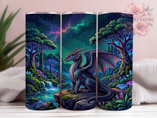 Mystical Dragon 20oz Tumbler, Dragon Motif, Mystical Theme, Fantasy Style, Celestial Design, Whimsical Charm, 20oz Wrap, Sublimation Tumbler Sublimation Li Zamperini 