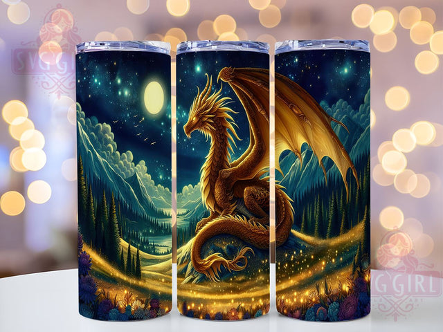 Mystical Dragon 20oz Tumbler Wrap Sublimation Design, Straight Tapered Tumbler Wrap, Dragon Tumbler Png, Instant Digital Download Sublimation SvggirlplusArt 