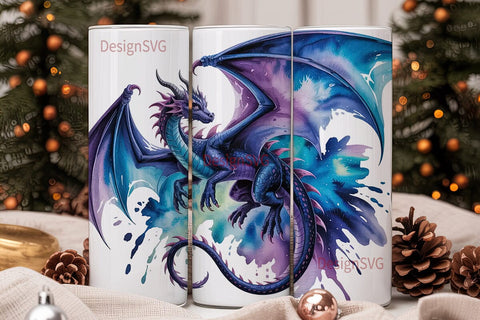 Mystical Dragon 20oz Tumbler Wrap Sublimation DesignSVG 