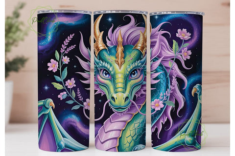 Mystical Dragon Tumbler Wrap Sublimation PixelChick 