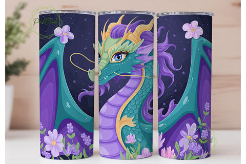 Mystical Dragon Tumbler Wrap Sublimation PixelChick 
