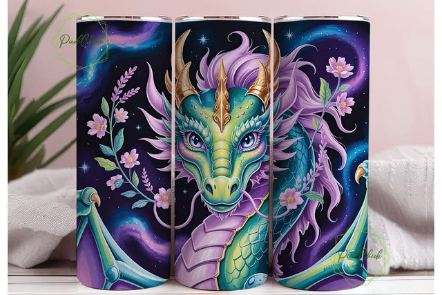Mystical Dragon Tumbler Wrap Sublimation PixelChick 