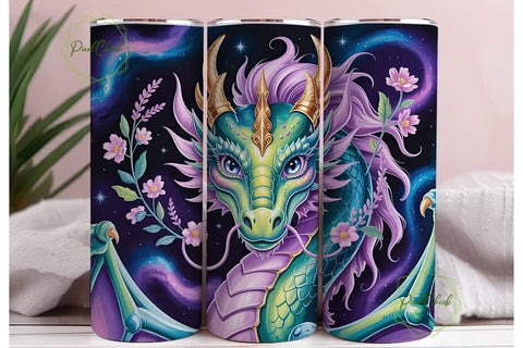 Mystical Dragon Tumbler Wrap Sublimation PixelChick 