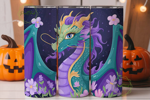 Mystical Dragon Tumbler Wrap Sublimation PixelChick 