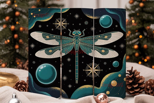 Mystical Dragonfly 20oz Tumbler Wrap Sublimation DesignSVG 