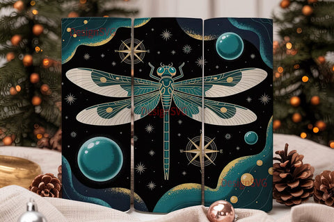 Mystical Dragonfly 20oz Tumbler Wrap Sublimation DesignSVG 