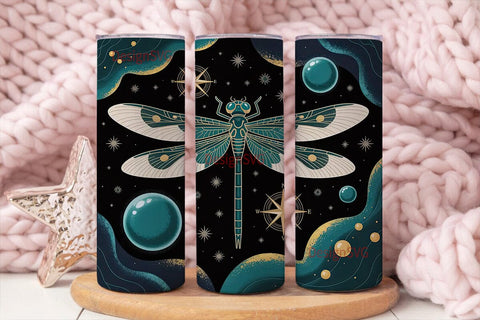 Mystical Dragonfly 20oz Tumbler Wrap Sublimation DesignSVG 