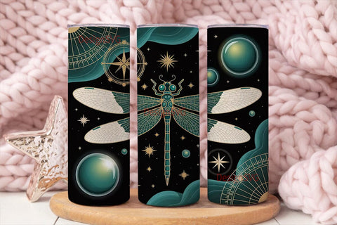 Mystical Dragonfly 20oz Tumbler Wrap Sublimation DesignSVG 