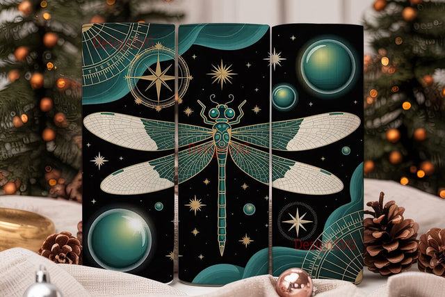 Mystical Dragonfly 20oz Tumbler Wrap Sublimation DesignSVG 