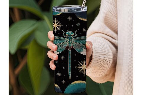 Mystical Dragonfly 20oz Tumbler Wrap Sublimation DesignSVG 