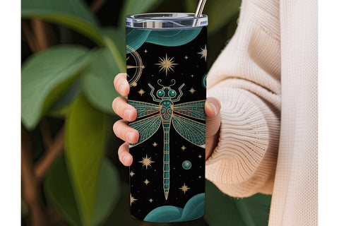 Mystical Dragonfly 20oz Tumbler Wrap Sublimation DesignSVG 