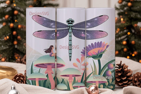 Mystical Dragonfly Fairy 20oz Tumbler Sublimation DesignSVG 
