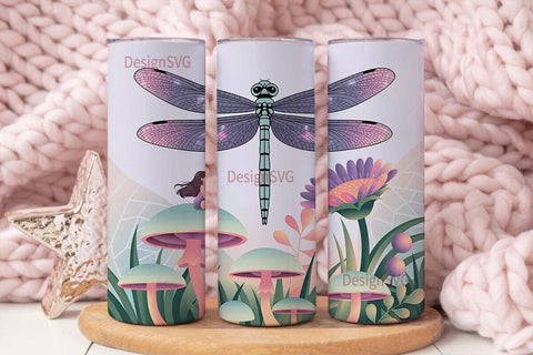 Mystical Dragonfly Fairy 20oz Tumbler Sublimation DesignSVG 