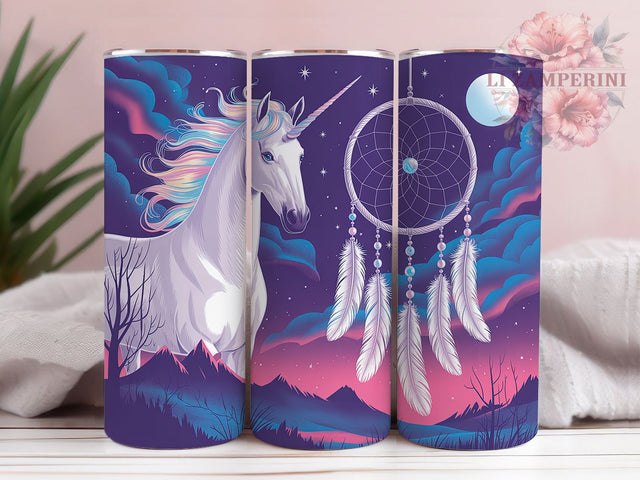 Mystical Dreamcatcher Horse Tumbler, Dreamcatcher Wrap, Spiritual Horse Cup, 20oz Sublimation Wrap, Stylish Mystical Design Tumbler, Artistic Dreamcatcher Horse Cup, Boho Fantasy Wrap Sublimation Li Zamperini 