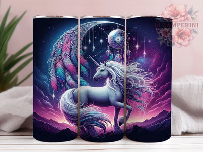 Mystical Dreamcatcher Horse Tumbler, Dreamcatcher Wrap, Spiritual Horse Cup, 20oz Sublimation Wrap, Stylish Mystical Design Tumbler, Artistic Dreamcatcher Horse Cup, Boho Fantasy Wrap Sublimation Li Zamperini 