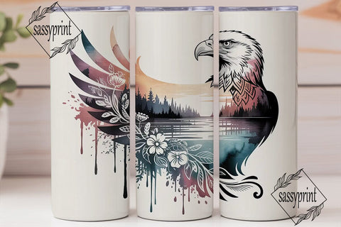 Mystical Eagle Tumbler Wrap PNG Sublimation sassyprint 