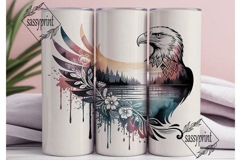 Mystical Eagle Tumbler Wrap PNG Sublimation sassyprint 