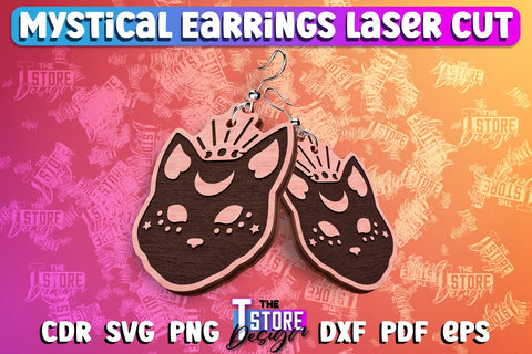Mystical Earrings Laser Cut | Accessories Laser Cut Design | CNC Files SVG The T Store Design 