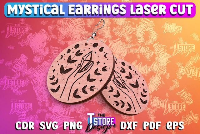 Mystical Earrings Laser Cut | Accessories Laser Cut Design | CNC Files SVG The T Store Design 