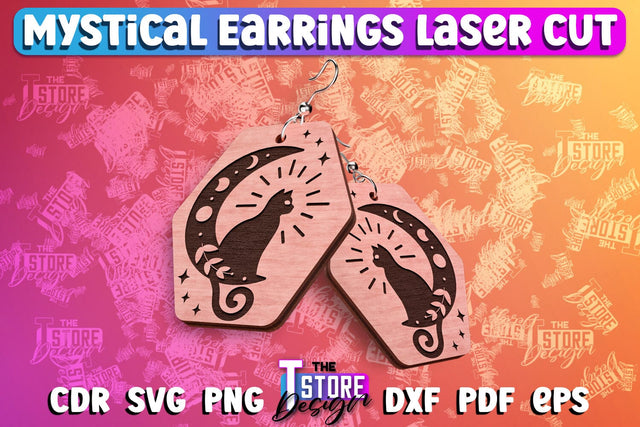 Mystical Earrings Laser Cut | Accessories Laser Cut Design | CNC Files SVG The T Store Design 
