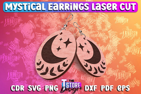 Mystical Earrings Laser Cut | Accessories Laser Cut Design | CNC Files SVG The T Store Design 