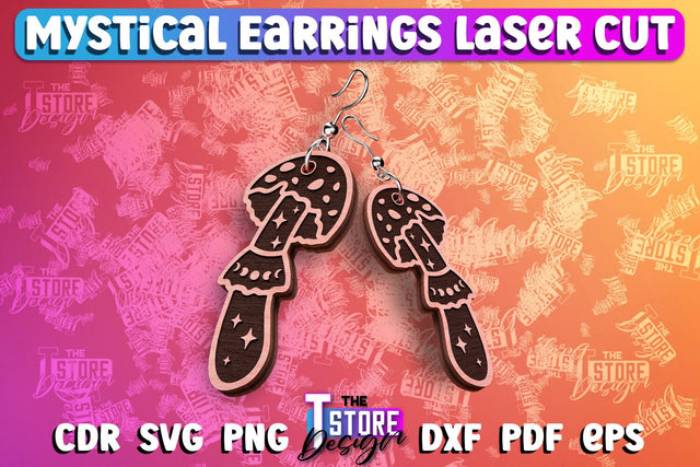 Mystical Earrings Laser Cut | Accessories Laser Cut Design | CNC Files SVG The T Store Design 