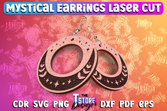 Mystical Earrings Laser Cut | Accessories Laser Cut Design | CNC Files SVG The T Store Design 