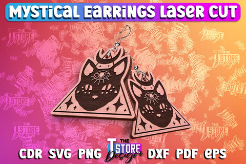 Mystical Earrings Laser Cut | Accessories Laser Cut Design | CNC Files SVG The T Store Design 