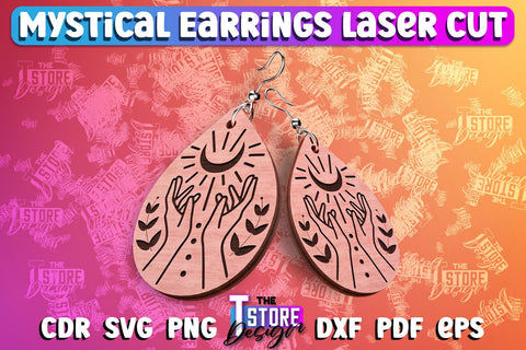Mystical Earrings Laser Cut | Accessories Laser Cut Design | CNC Files SVG The T Store Design 